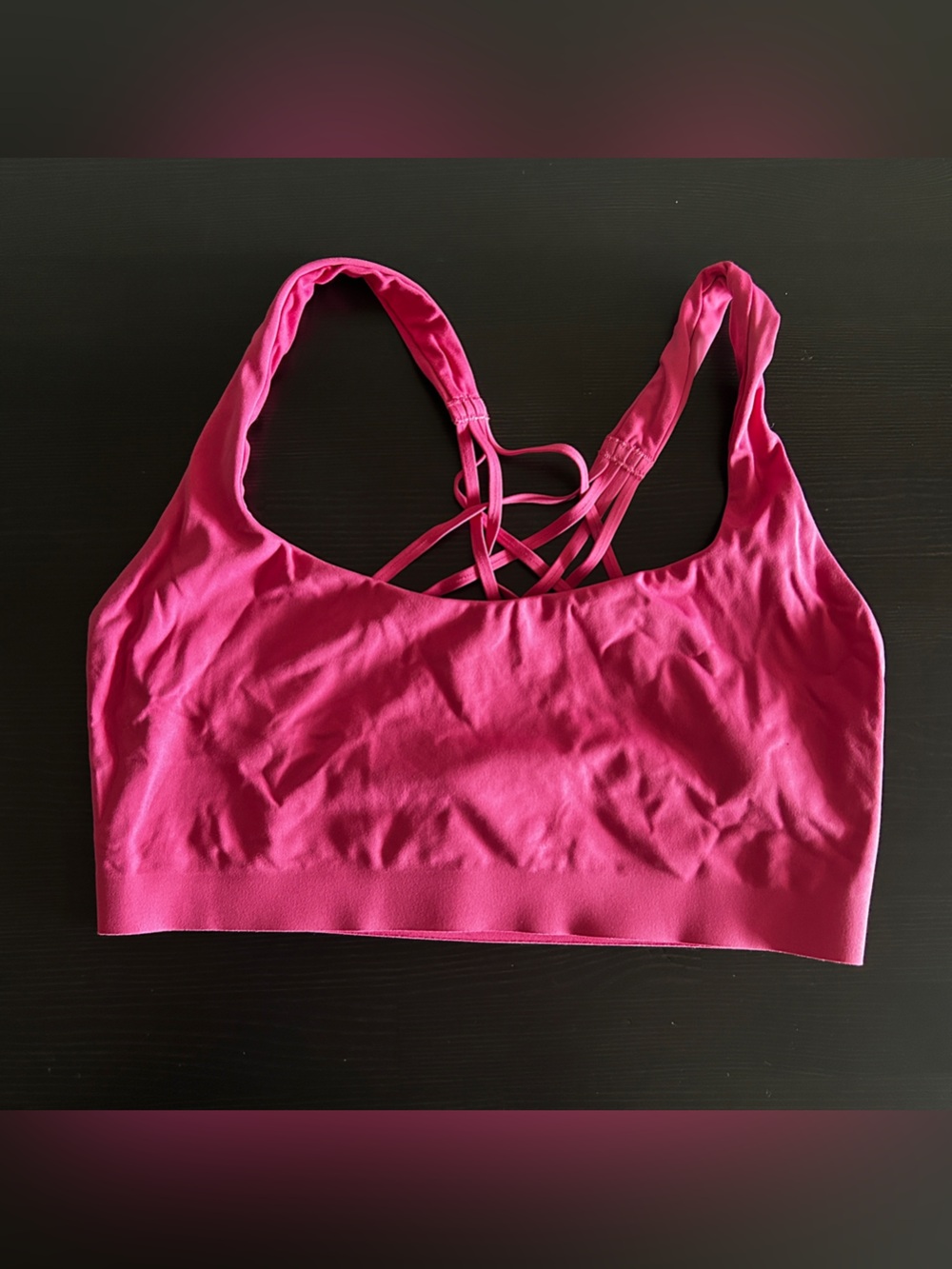 lululemon flexyflex strappy yoga bra light support,d–ddd, Raspberry Coulis S/M